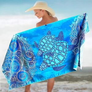 Blue Turtle Beach Towel microfiber quick dry super absorbent 78 x 35